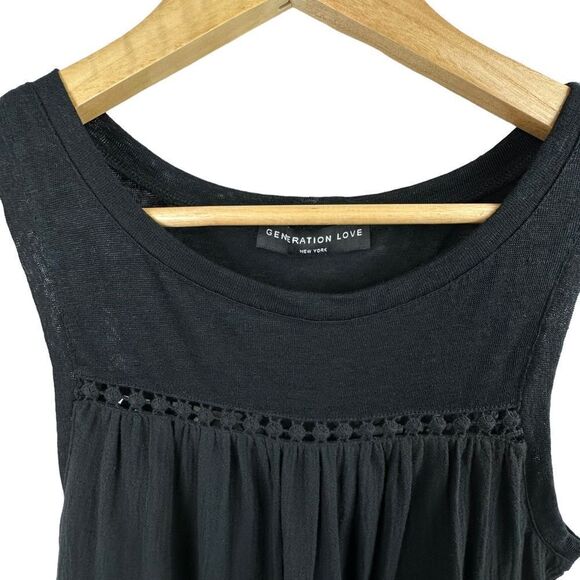 Revolve Generation Love Black Crochet Knit Tank Top NWOT - Picture 5 of 5